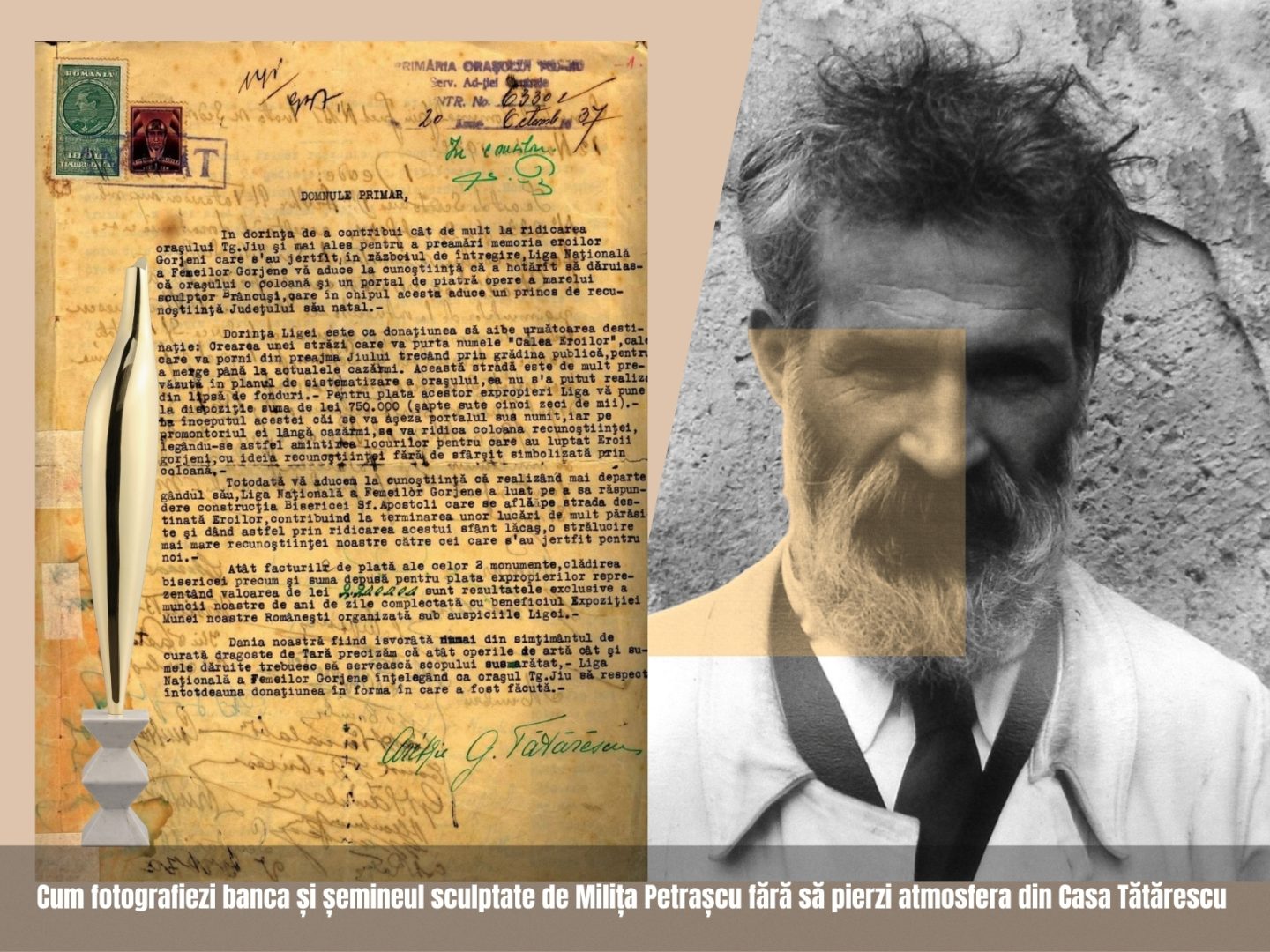 Cum fotografiezi banca și șemineul sculptate de Milița Petrașcu fără să pierzi atmosfera din Casa Tătărescu